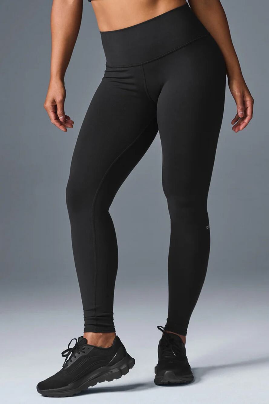Alo Yoga Airbrush Pull On High-Waisted Leggings Pants Black XS